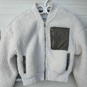 Abercrombie & Fitch Women's Full Zip Sherpa Bomber Jacket